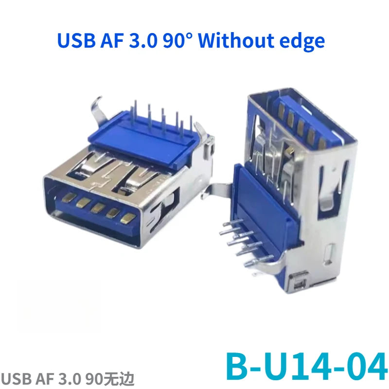 5PCS  USB Connector 3.0 A-type Female Socket AF Type 90 Degree Side Plug 180 Degree USB 3.0 B-port Printer Data