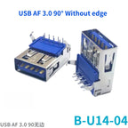 5PCS  USB Connector 3.0 A-type Female Socket AF Type 90 Degree Side Plug 180 Degree USB 3.0 B-port Printer Data