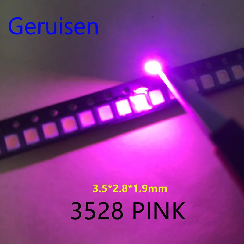1000PCS FOR Wholesale  Pink POWER TOP 1210 3528 SMD SMT PLCC-2 Ultra Bright LED New