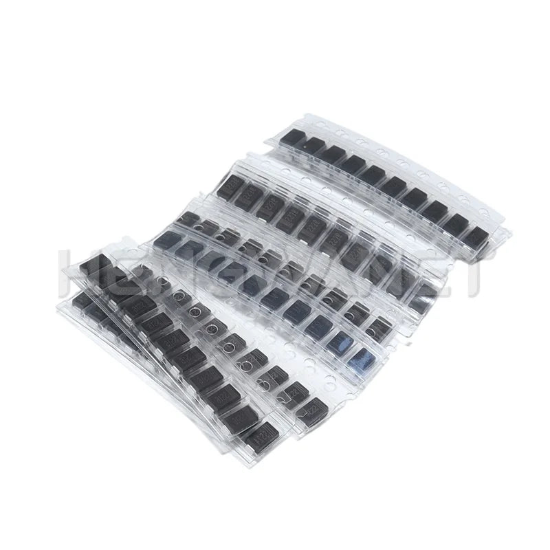 90PCS Rectifier Diode 1N4007 1N4001 1N4004 SS14 SS24 SS34 SS16 SS26 SS36 SMD Schottky Diode Assort Kit