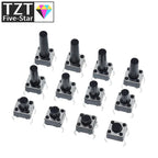 GREATZT 6X6X5/4.3/5.5/6/7/8/9/10/13MM Tact Switch Push Button Switch 12V 4PIN DIP Micro Switch For TV/Toys/home use Button