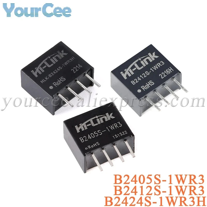2PCS Isolated Power Module 1W B2405S B2412S B2424S 1WR3 24V to 5V 12V 24V DC to DC Converter Voltage Transformer Module