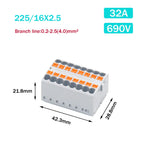 Wire Electrical Connectors PTFIX 2.5mm Wire Merging And Branching Device Push-in Terminal Block Connector Mount On Din Rail
