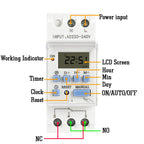 Electronic Weekly 7 Days Programmable Digital Timer Switch Relay Timer Control Din Rail THC AC 220V 230V 110V DC 12V 24V 48V 30A