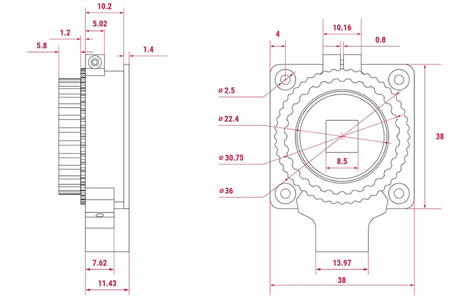 Original Raspberry Pi High Quality Camera, 12.3MP IMX477 Sensor, High Sensitivity, Supports C-Mount and CS-Mount Lenses