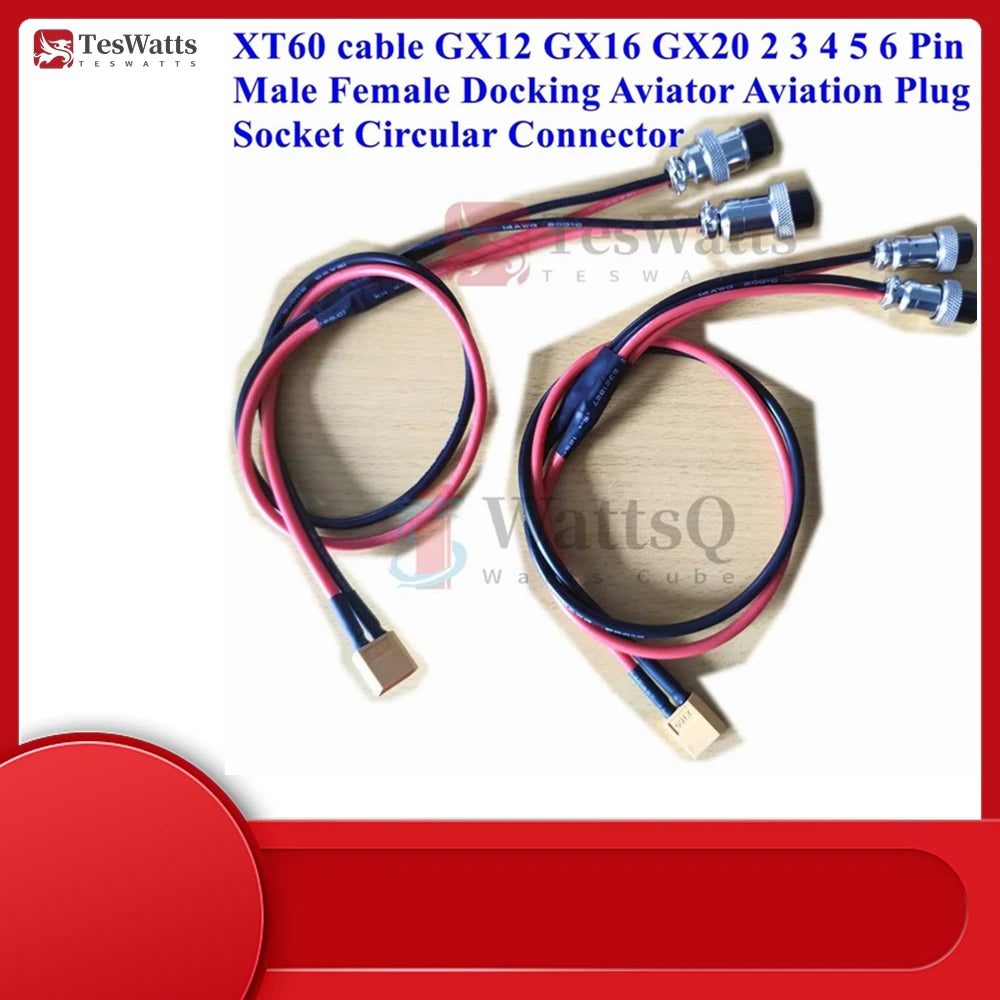 Battis power XT60 cable to GX12 GX16 GX20 2 3 4 5 6 Pin  Male Female Docking Aviator Aviation Plug  Socket Circular Connector