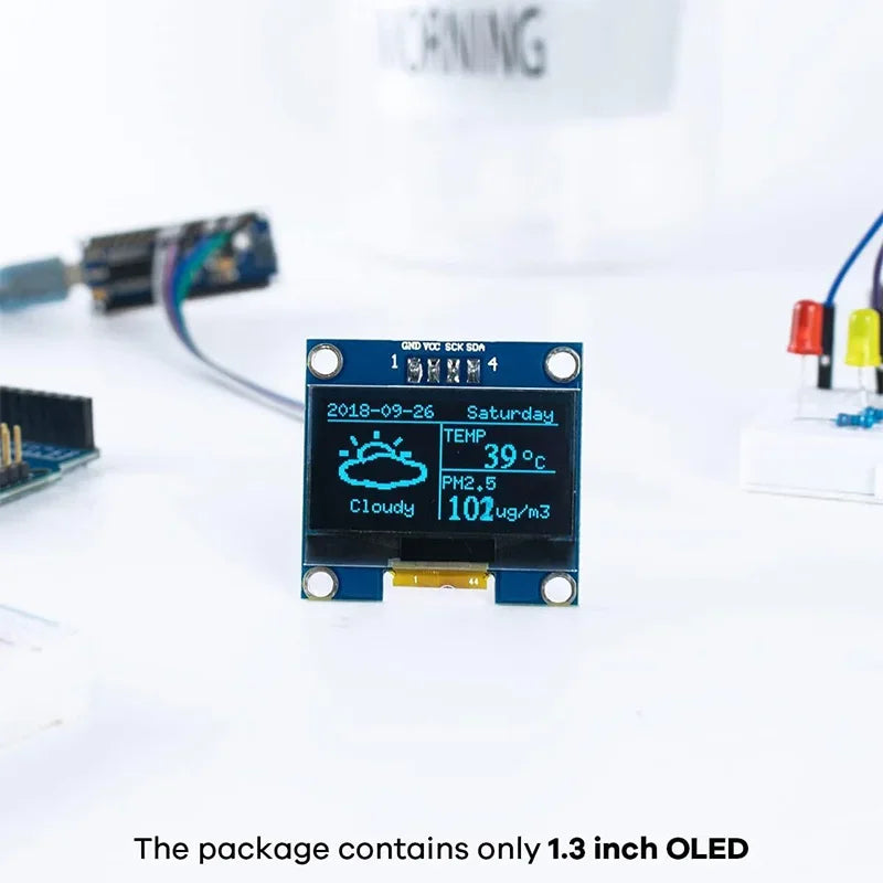 1-10PCS 1.3" OLED Display Module White/Blue Color Drive Chip SH1106 128X64 1.3 inch OLED LCD LED IIC I2C Communicate