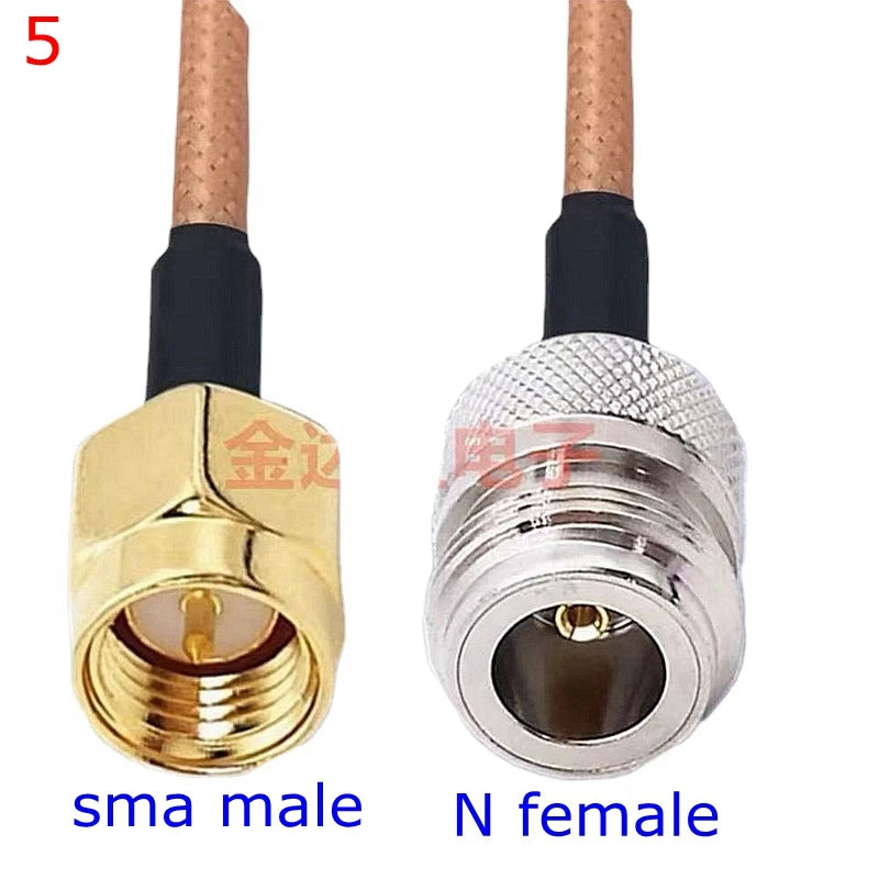 RG316 Cable N Male Female To SMA Male Female Extension Conncetor N Type L16 To RPSMA Crimp for RG-316 Low Loss Coax Copper Brass