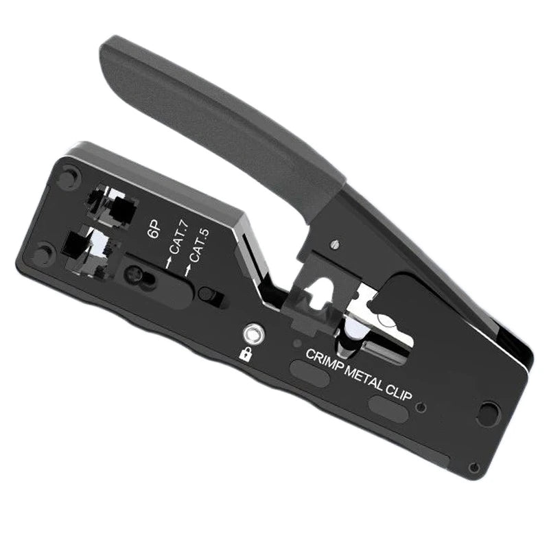 RJ45 Crimp Plier Pass Through Crimper Stripper Cutter for Cat7 Cat6 Cat5e 8P Modular Connector Ethernet All-in-one Wire Tool
