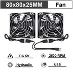 Gdstime 40mm 50mm DC 5V USB 60mm 70mm TV Box Cooling Fan 120mm 140mm Brushless AV Receiver Cooler w 2 in 1 USB Controller Cable