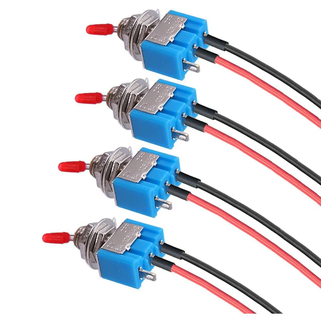 Toggle Switch,ON/Off SPST Switch with Pre-soldered Wire,3v/5v/12v/24v/72v/110v/220v/240v/Mini Toggle Switches for car,Truck