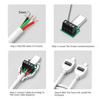 USB Solderless Plug 4Pin 5Pin Connector 66W Super Fast Charging Cable Type C Solderless Small Plug USB C Data Cable Connector