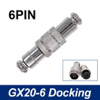 GX20 Docking Type Aviation Plug Socket 2 Pin to 15 Pin Male Female Butt Joint Circular Connector Inline Cable Wire Connector