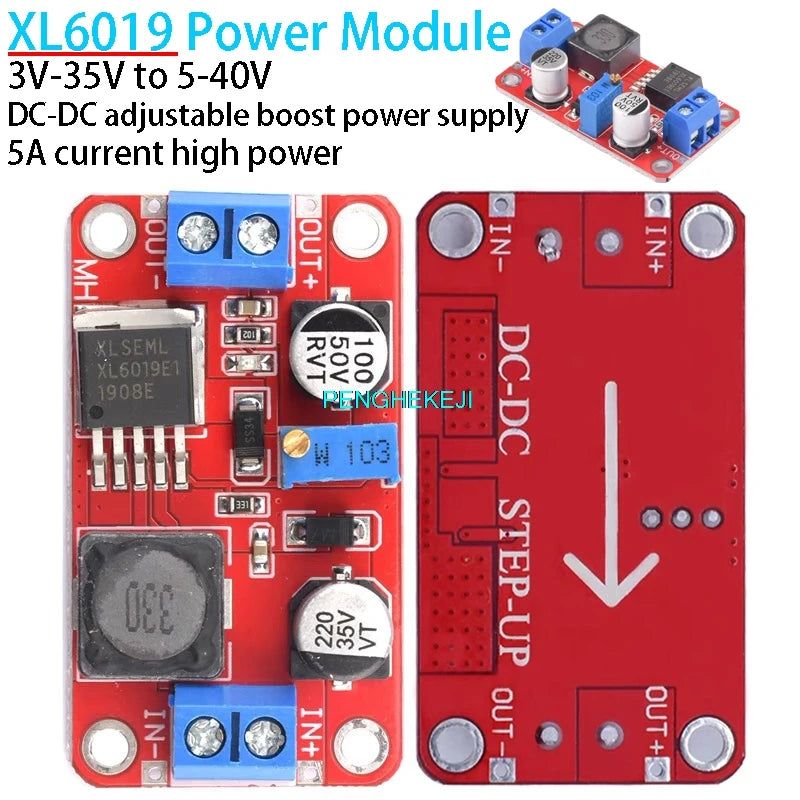 1PCS XL6019 DC-DC adjustable boost power supply module 5A current high power super XL6009 LM2577 upgraded version