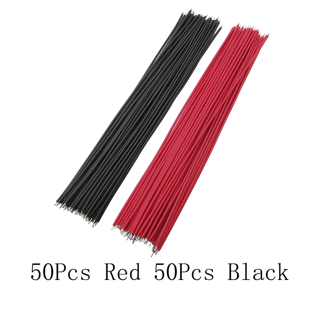 100Pcs 20AWG Breadboard Jumper Wire Cable PCB Solder PVC Flexible 1007 20AWG Tin-plating Electronic Connection Wires 10/15/20CM