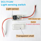 DC 3.7V 5V 12V 24V Photo Control Sensor 5-level Adjustment Light Sensor Switch Auto ON Off Photocell Street Light Switch 5A