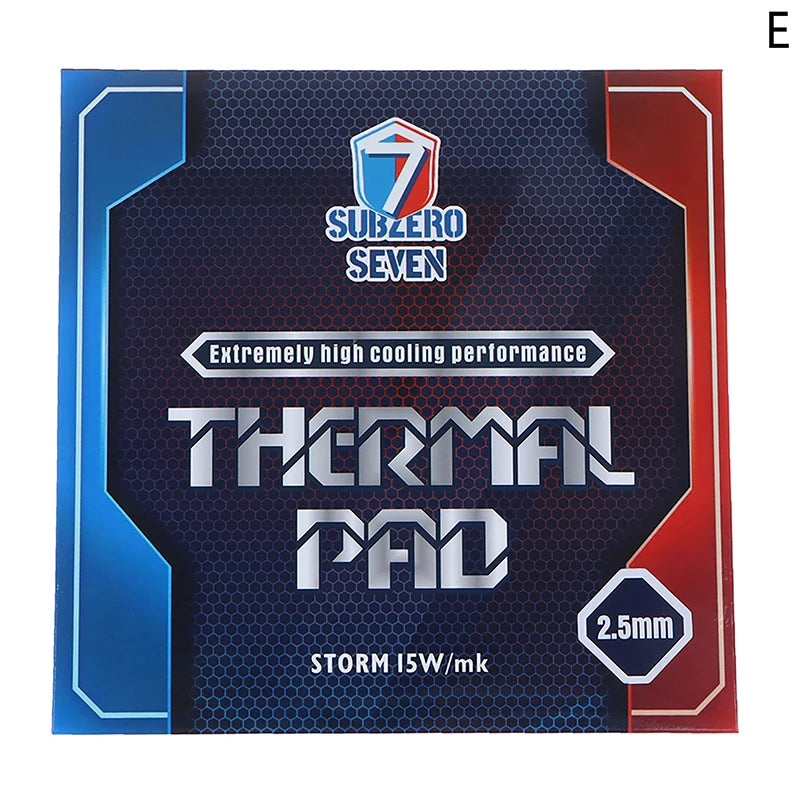 SubZero Seven-Thermal Pad 15W/mk Silicone Heat Dissipation Pad (0.5mm/1.0mm/1.5mm/2.0mm/2.5mm/3mm) for Electronics Cooling