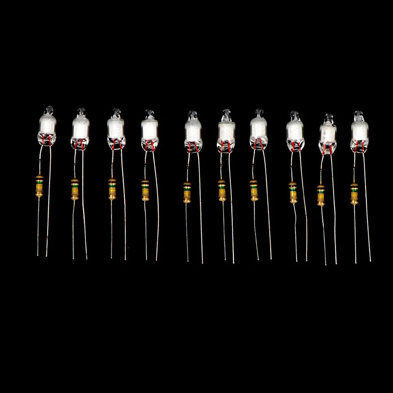 High Quality 10Pcs Neon Light Bulbs 4*10mm 5*13mm Main Power Indicator With Resistance 220V Red/Blue/Green