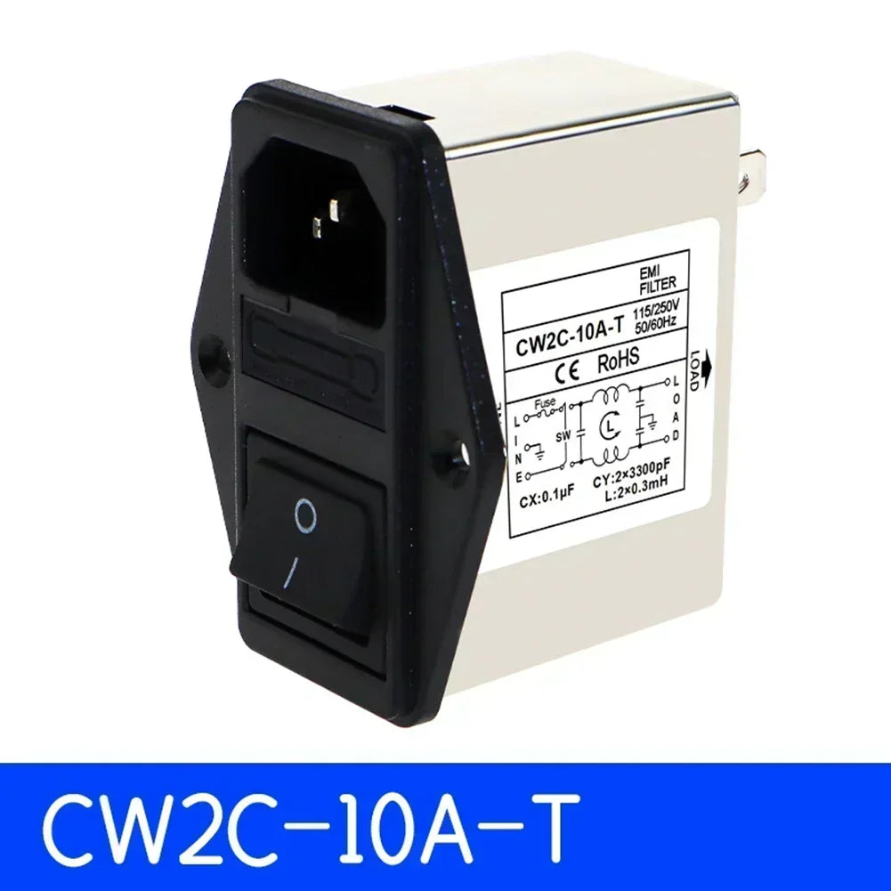 Power Filter For Lighting Equipment For Power Equipment IEC Socket Type Power Filter With Light Safety Switch CW2B-T CW2C-T
