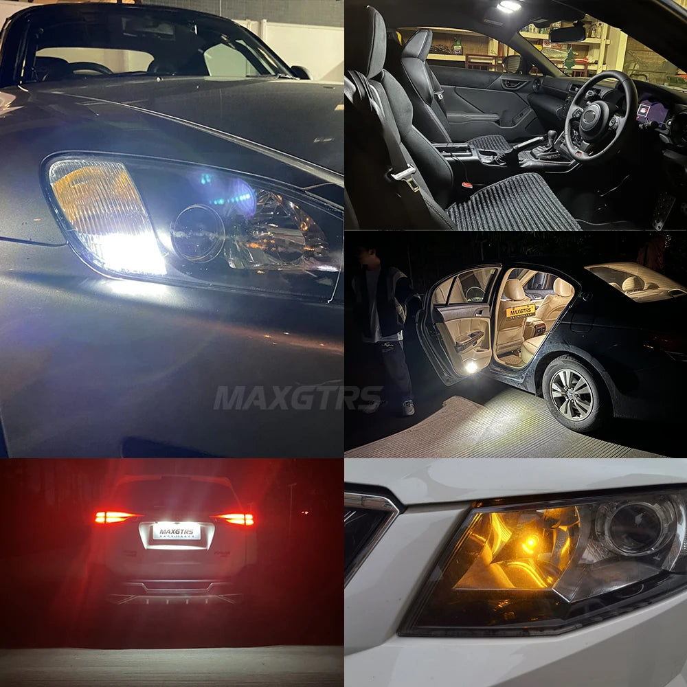 2x T10 LED W5W Car Side Interior Lights 12V Reading Bulb 3030 Chips 194 168 Auto White Red Yellow Parking Marker Dome Lamps