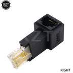 Up Down Left Right Angled 90 Degree 8P8C FTP STP UTP Cat 5e RJ45 Lan Ethernet Network Extension Male to Female