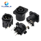 1PCS 3pin XLR Female Socket Connector Panel Mount Mixer Microphone Audio Speakers Plug Adapter
