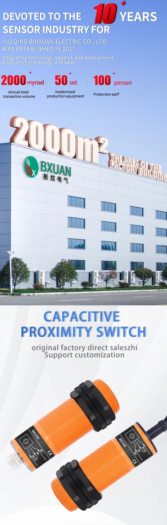 M30 Capacitive Proximity Switch Sensor 1-25mm Detection Distance DC 3-Wire Material/Liquid Level Detection NO/NC 2-Wire 220V