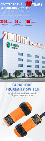 M30 Capacitive Proximity Switch Sensor 1-25mm Detection Distance DC 3-Wire Material/Liquid Level Detection NO/NC 2-Wire 220V