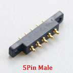 Spring Loaded Pogo Pin Connector 5 Pin 2.54MM PCB Solder Male Female Pogopin L-shape Straight Board Probe Power Connector