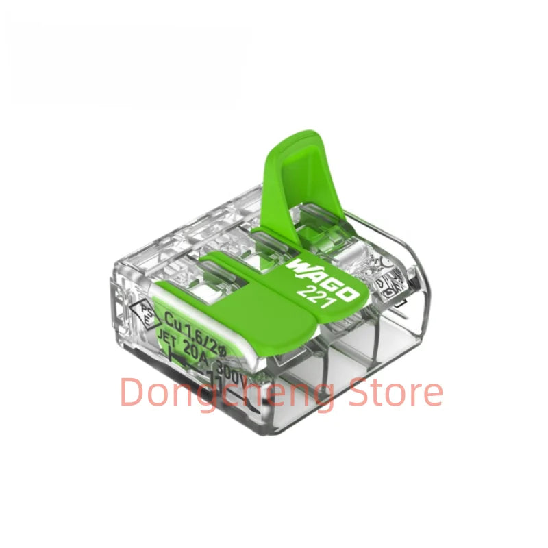 10pcs/lot WAGO 221-422/221-423/221-425 green and environmentally friendly wire quick connector terminal block