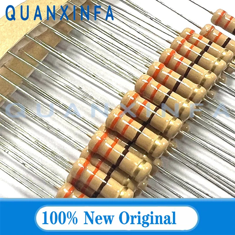 20PCS Carbon film resistor 1W 5% 10R 100R 220R 1K 1.5K 2.2K 4.7K 10K 22K 47K 100K 100 220 1K5 2K2 4K7 Ohm Resistance 0.1R-4.7M