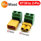 XT30/XT60 Solderless Connector Male/Female To 2Pin Screw Terminal Adapter Quick Portable XT60 Bullet Connector Power Plugs