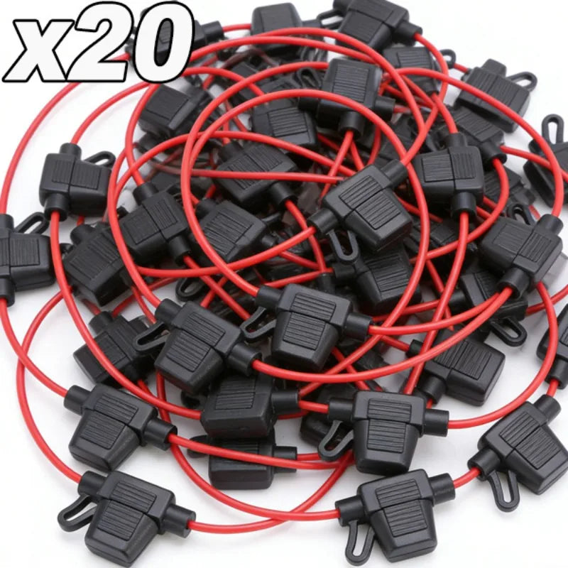 In Line Automotive Fuse Socket Mini Blade Fuse Holder Splash-Proof 12V 30A with Fuse Blade Disconnect Switch Socket 5-20pcs