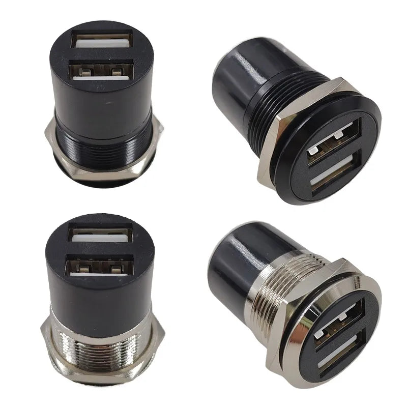 10PCS Panel Openings, 24 Metal Circular D-Shaped USB 2.0 3.0 Single Port Double Port Female Socket Waterproof Joint