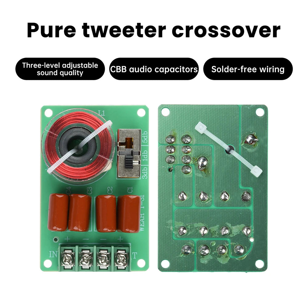 100W 3Way Hifi Tweeter Frequency Divider Treble Audio Crossover Filter Circuit Board Home Theate Car DIY Speakers Filters