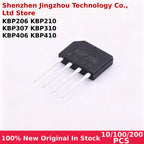 10/100/200PCS 100% New bridge rectifier 1000V 3A KBP206 KBP210 KBP307 KBP310 KBP406 KBP410 IC Chip Wholesale