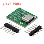 1-10PCS USB TYPE-C conversion board 2.54MM CC1 CC2 5.1K pull-down resistor connection