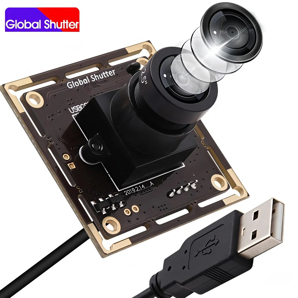 ELP Global Shutter USB Camera 60fps 720P HD AR0144 Sensor UVC Plug Play Industrial Webcam for Fast Moving Barcode Scanner Drone