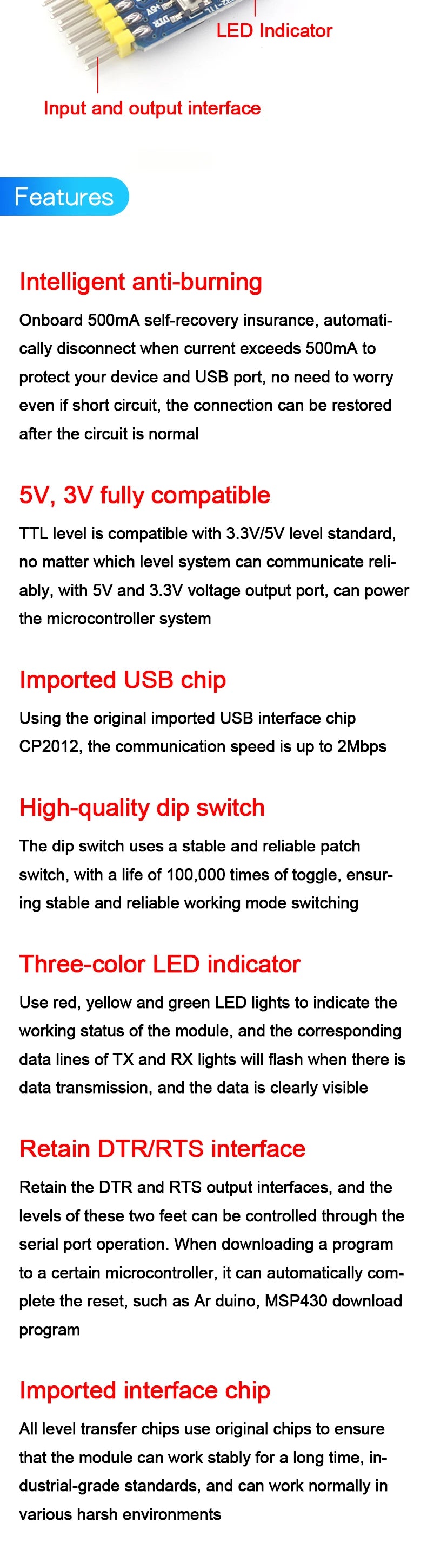 1pcs CP2102 module USB to TTL upgrade board UBS to serial port STC microcontroller download flash six in one UART
