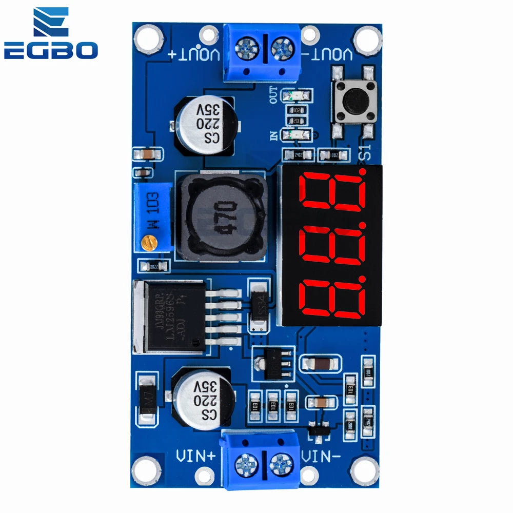 1PCS EGBO LM2596 LM2596S power module + LED Voltmeter DC-DC adjustable step-down power supply module with digital display