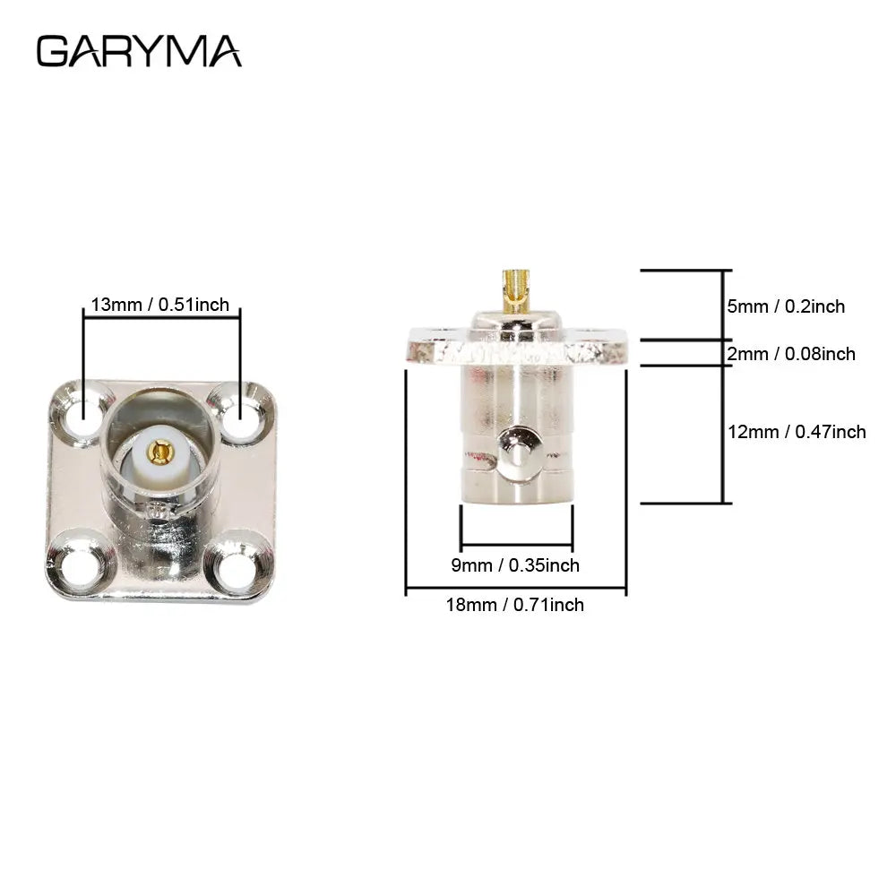 5Pcs Q9 BNC Female Jack 4-holes Flange Solder Panel Mount RF Adapter Coaxial BNC Female Jack Brass
