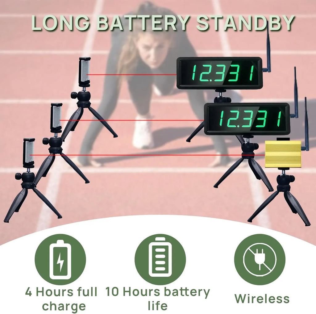 GANXIN Wireless Laser Timer for Sprints Race Clock Racing Timer With  Battery Powered