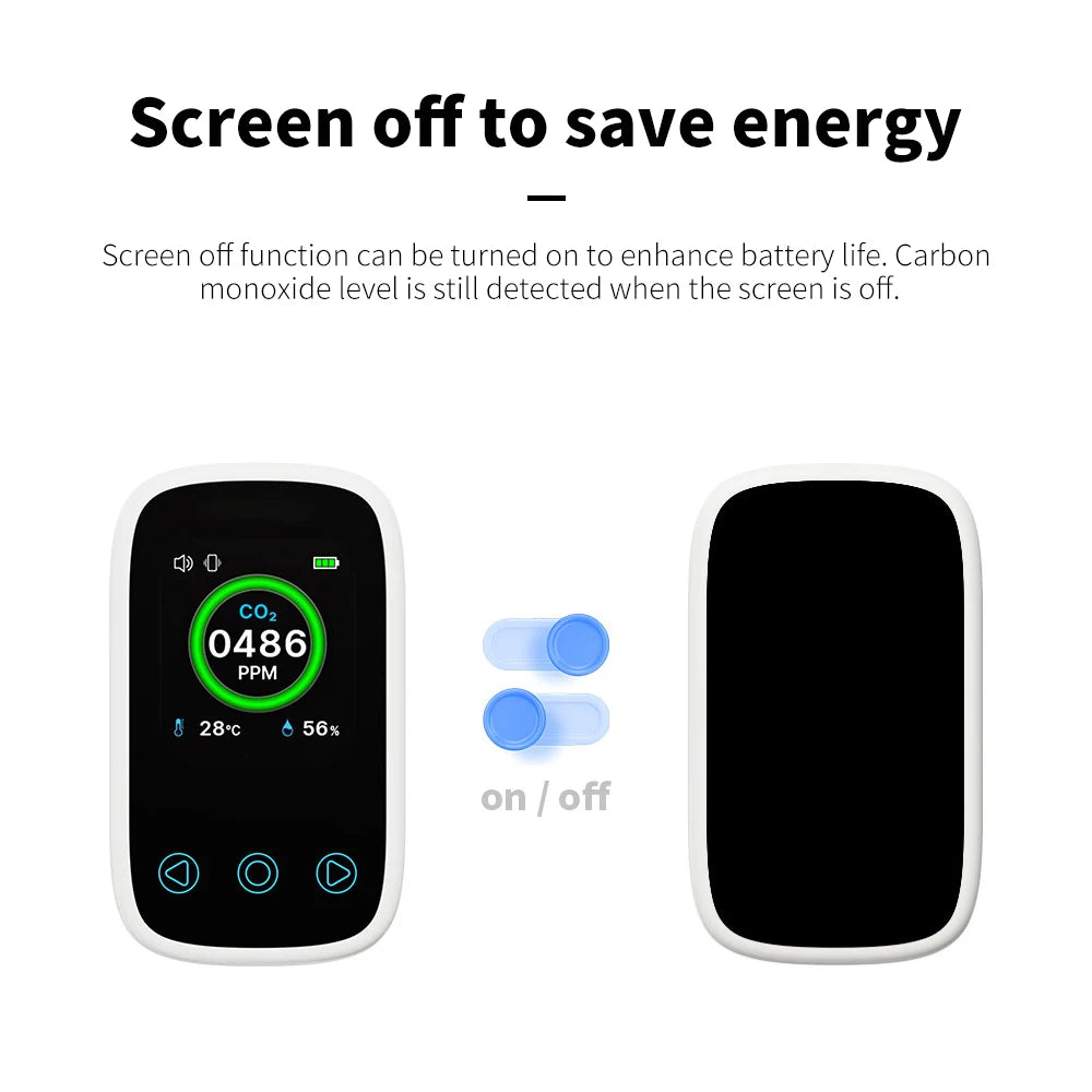 3 in 1 Air Quality Meter CO2 Temp Humidity Tester LCD Screen NDIR Sensor Carbon Dioxide Monoxide Detector with Voice Alarm