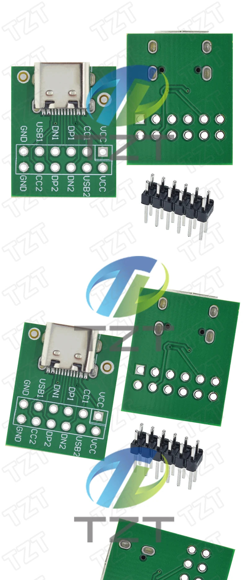 GREATZT USB TYPE-C to DIP PCB Connector Pinboard Test Board Solder Female Dip Pin Header Adapter
