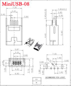 10PCS Mini USB SMD SMT 4Pin 5Pin Female Mini B Socket Connector Plug Straight DIP Jack Connector Plug-in