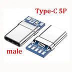 MICRO MINI 5P Type-C USB To Dip PCB Converter Adapter 90 Degree Right Angle Breakout Board Repair Welding Socket Connector Port