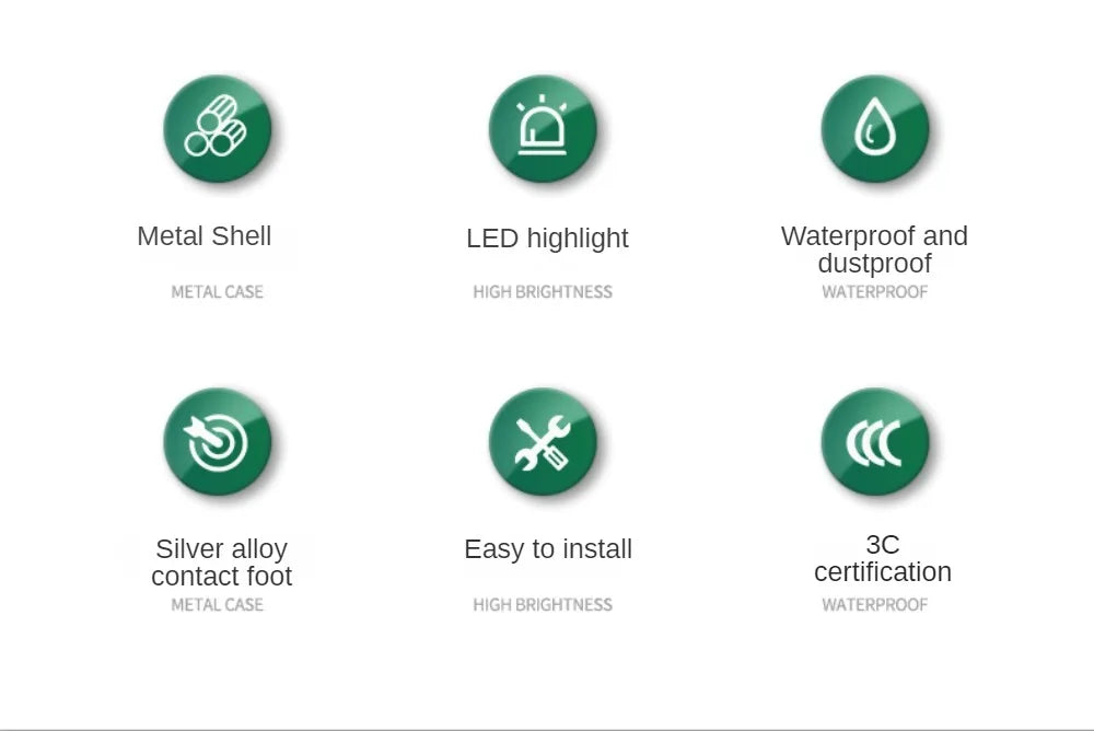 16/19/22mm IP67 Waterproof Metal Push Button Switch 10A High Current LED Light Momentary Latching Outdoor Power Switch Red Green
