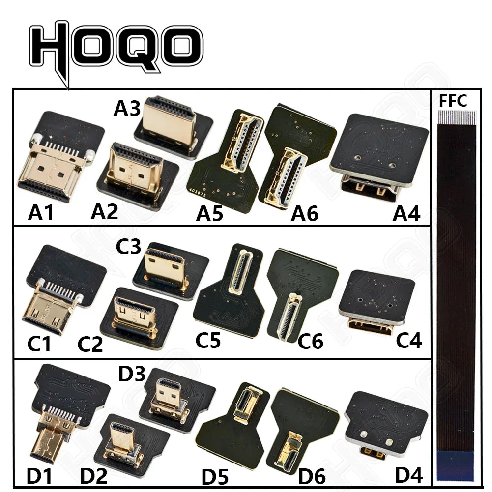 HD A1 Ultra Thin Flat FPV HDMI-Compatible Cable Flexible Mini HDMI to Micro HDMI Ribbon Wire 5cm/50cm Short FPC FFC