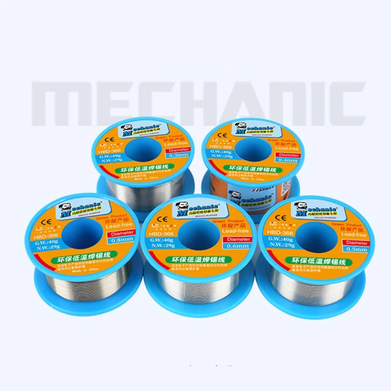 MECHANIC Lead-Free Solder Soldering Wire 0.3/0.4/0.5/0.6/0.8mm 40g Welding Tin Wire Soldering Wire Roll