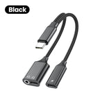 3 in 1 USB C Adapters Type-C to 3.5mm/Type-C Headphones+ Type-C Charging Connector For iPhone 15-17 Xiaomi Huawei Samsung Phones